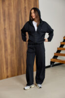 Жіноча кофта на замку з капюшоном оверсайз на блискавці