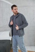 Чоловіча кофта на блискавці з капюшоном — легка та універсальна