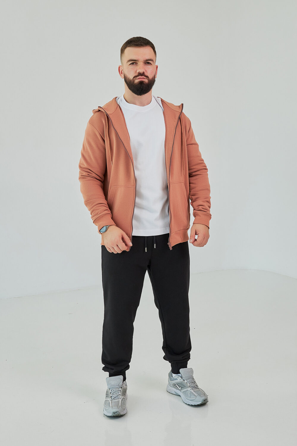 Чоловіче зіп худі на блискавці з м’якого трикотажу