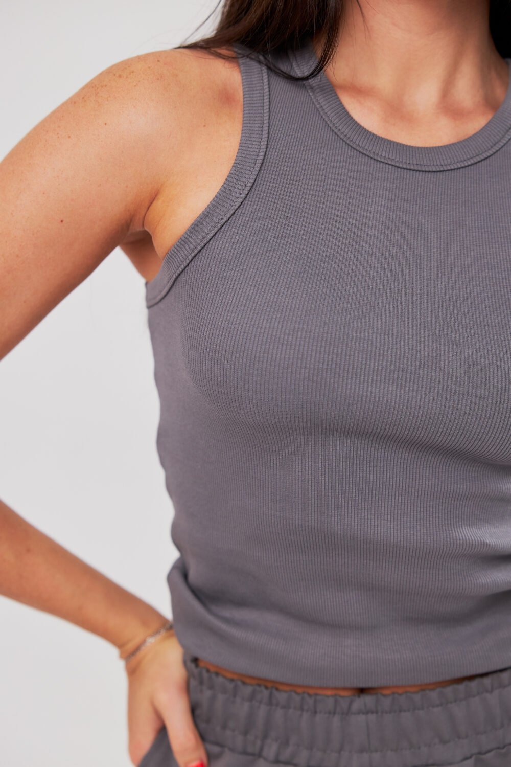 Жіноча майка кашкорсе графіт приталена базова