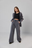 Жіночі штани палаццо на резинці з начосом теплі та вільні