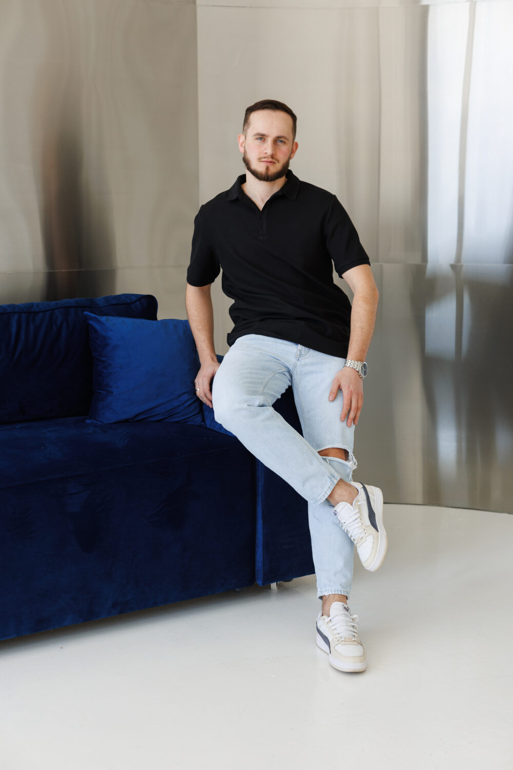 Чоловіче поло базове з бавовни пеньє