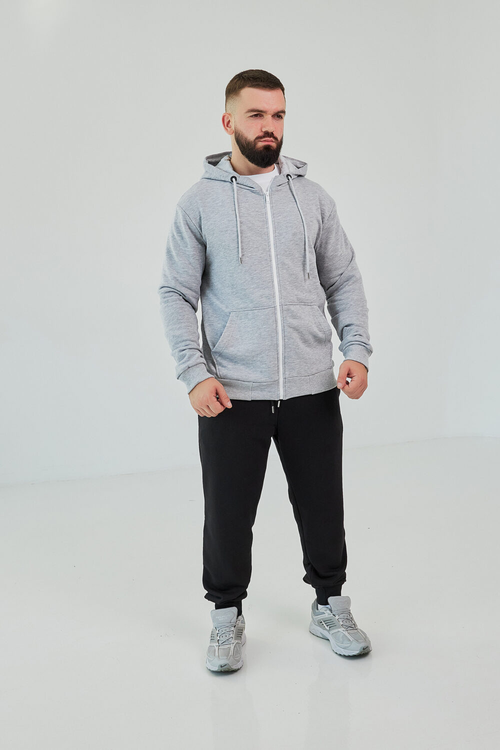 Чоловіче зіп худі на блискавці з м’якого трикотажу