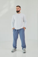 Чоловічі спортивні штани прямого крою з щільної трикотажної тканини