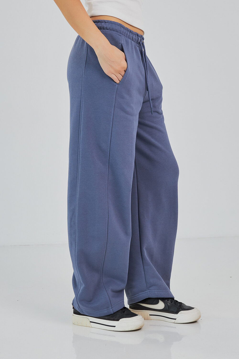 Штани жіночі baggy oversize з високою посадкою та кишенями