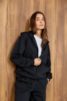 Жіноча кофта на замку з капюшоном оверсайз на блискавці