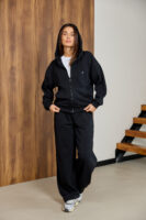 Жіноча кофта на замку з капюшоном оверсайз на блискавці