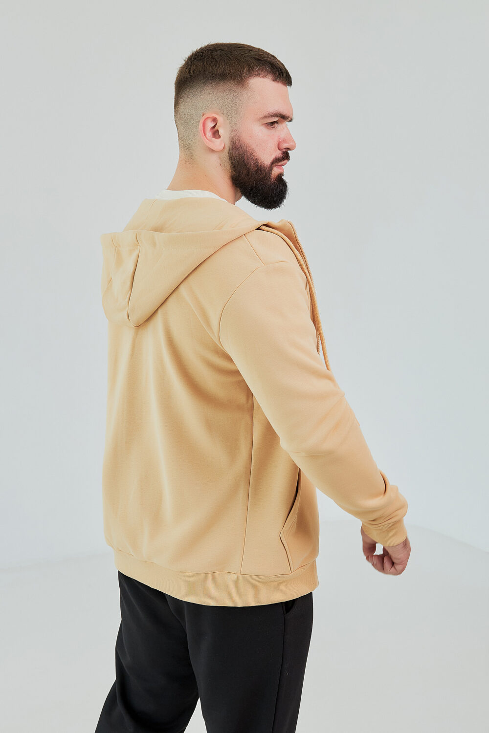 Чоловіче зіп худі на блискавці з м’якого трикотажу