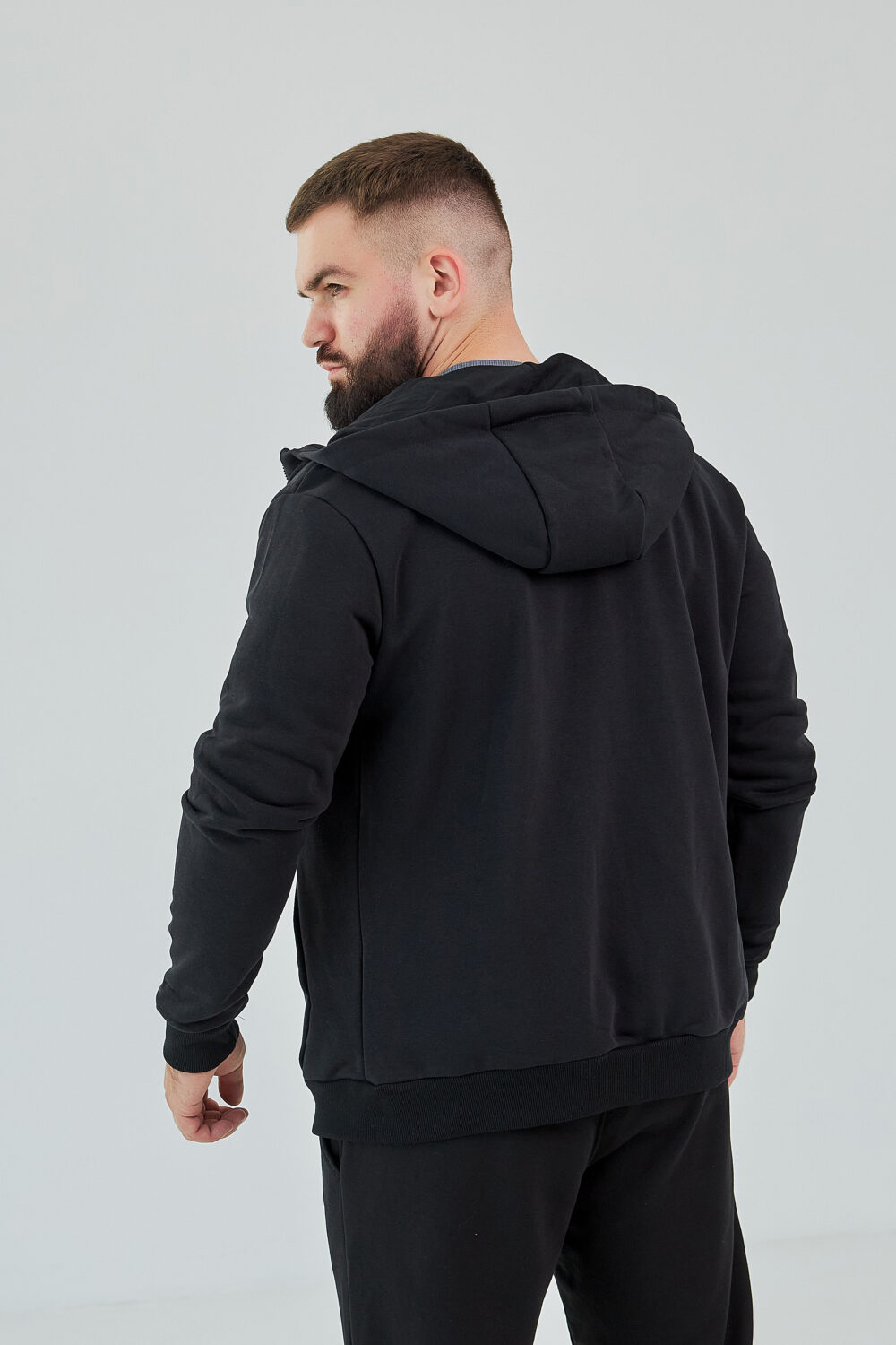 Чоловіче зіп худі на блискавці з м’якого трикотажу