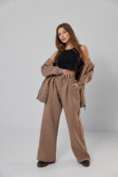 Жіночі штани палаццо на резинці з начосом теплі та вільні