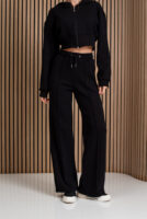 Жіночі штани палаццо вафельні з високою посадкою