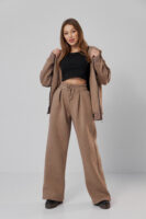 Жіночі штани палаццо на резинці з начосом теплі та вільні