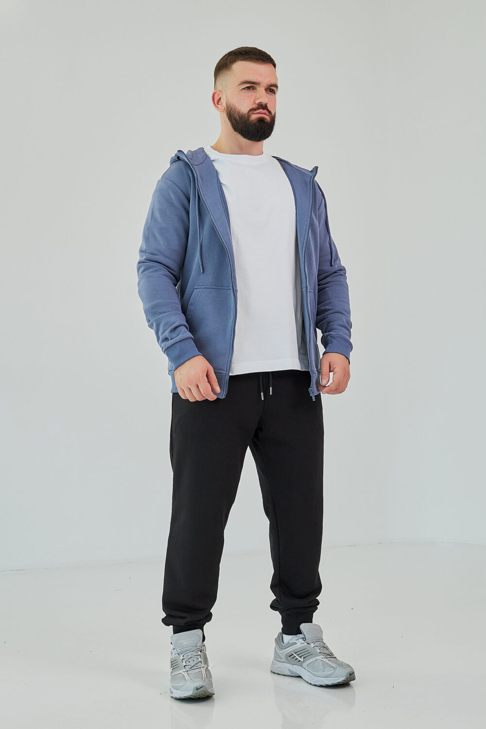Чоловіче зіп худі на блискавці з м’якого трикотажу