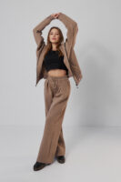 Жіночі штани палаццо на резинці з начосом теплі та вільні