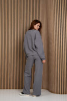 Жіночі штани палаццо вафельні з високою посадкою