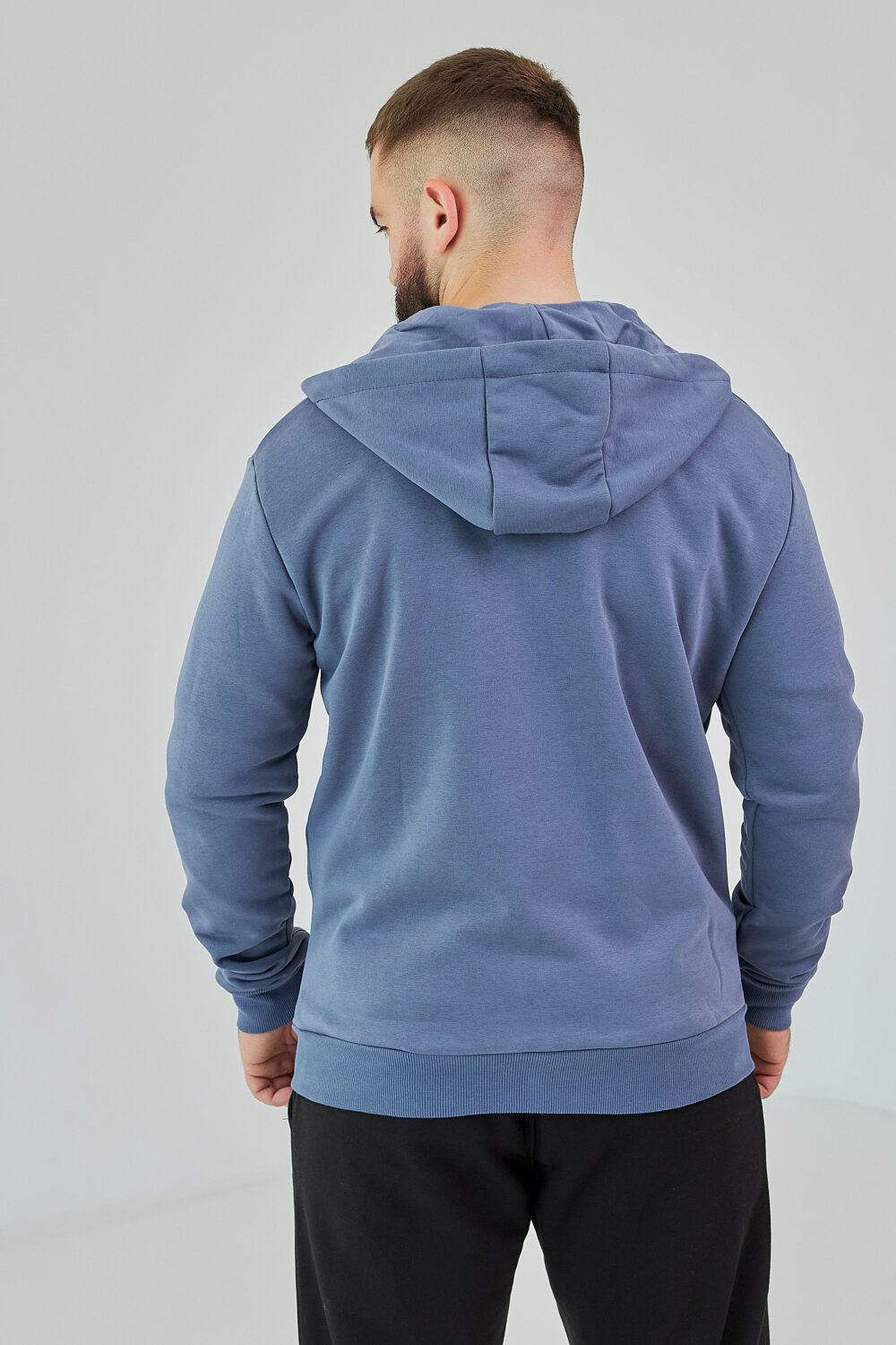 Чоловіче зіп худі на блискавці з м’якого трикотажу