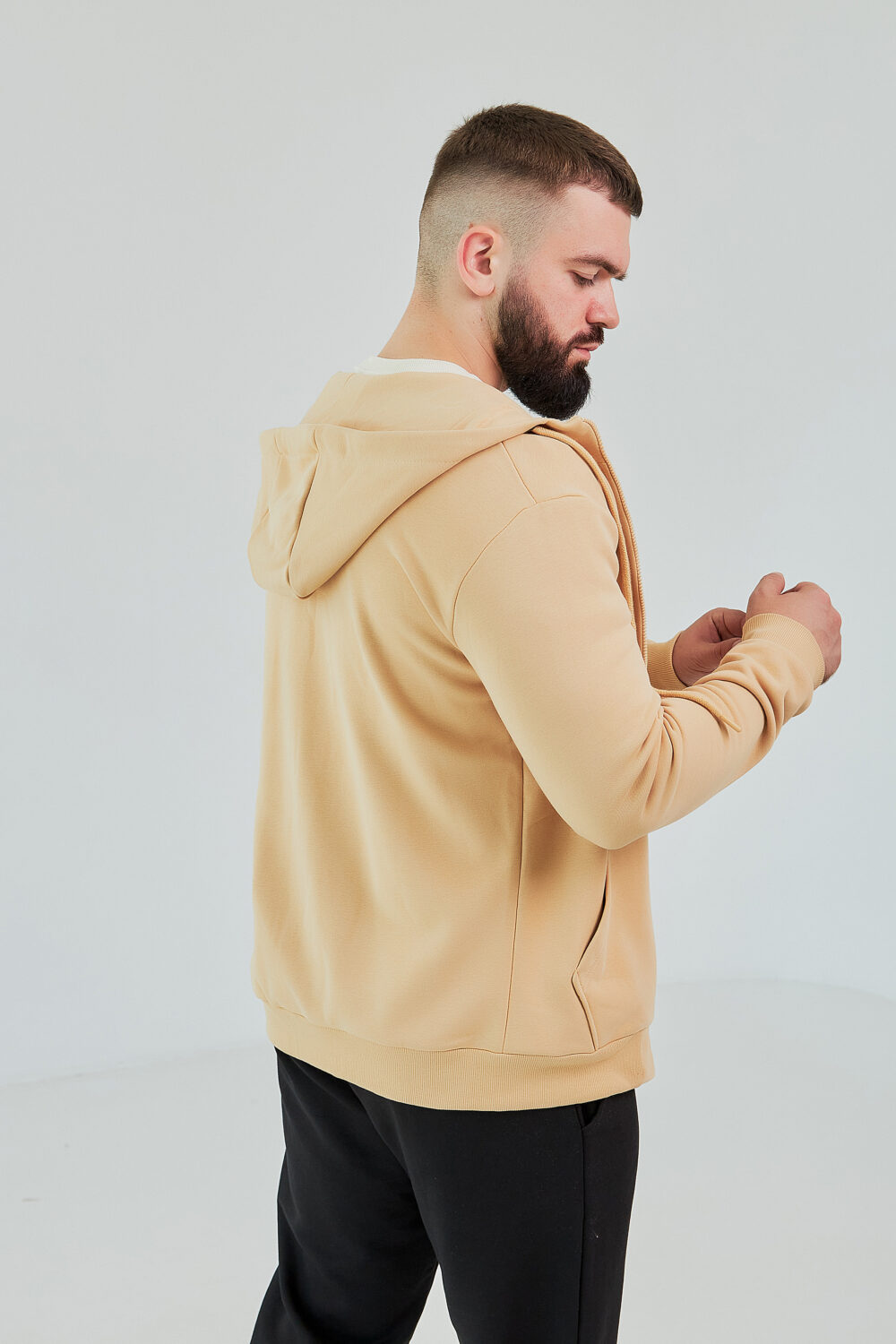 Чоловіче зіп худі на блискавці з м’якого трикотажу