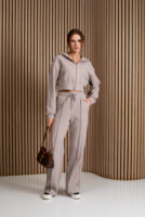 Жіночі штани палаццо вафельні з високою посадкою