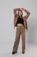 Жіночі штани палаццо на резинці з начосом теплі та вільні