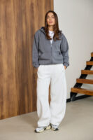 Жіноча кофта на замку з капюшоном оверсайз на блискавці