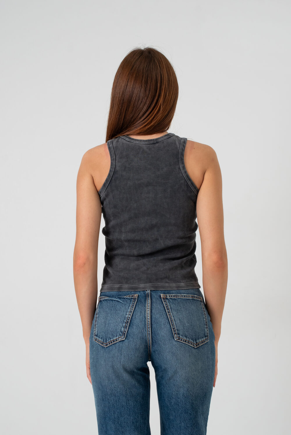 Жіноча майка кашкорсе приталена базова без рукавів