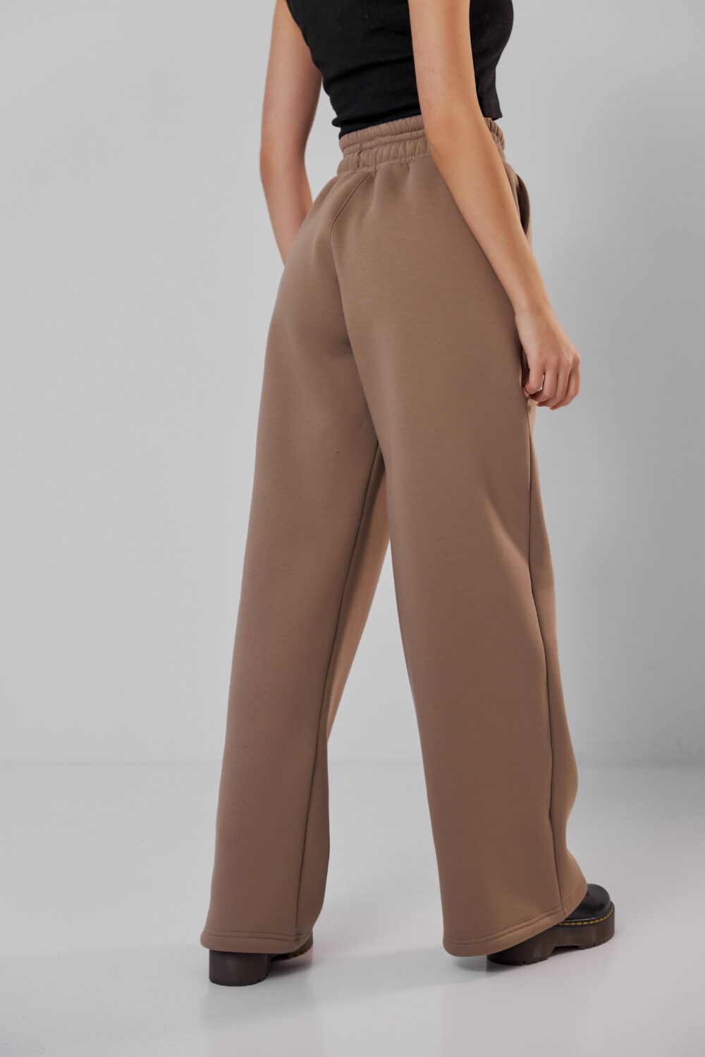 Жіночі штани палаццо на резинці з начосом теплі та вільні