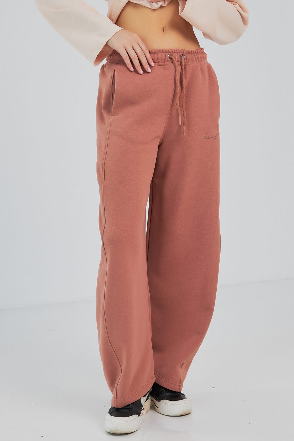 Штани жіночі baggy oversize з високою посадкою та кишенями