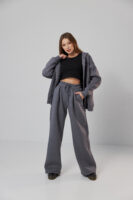 Жіночі штани палаццо на резинці з начосом теплі та вільні