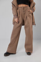 Жіночі штани палаццо на резинці з начосом теплі та вільні