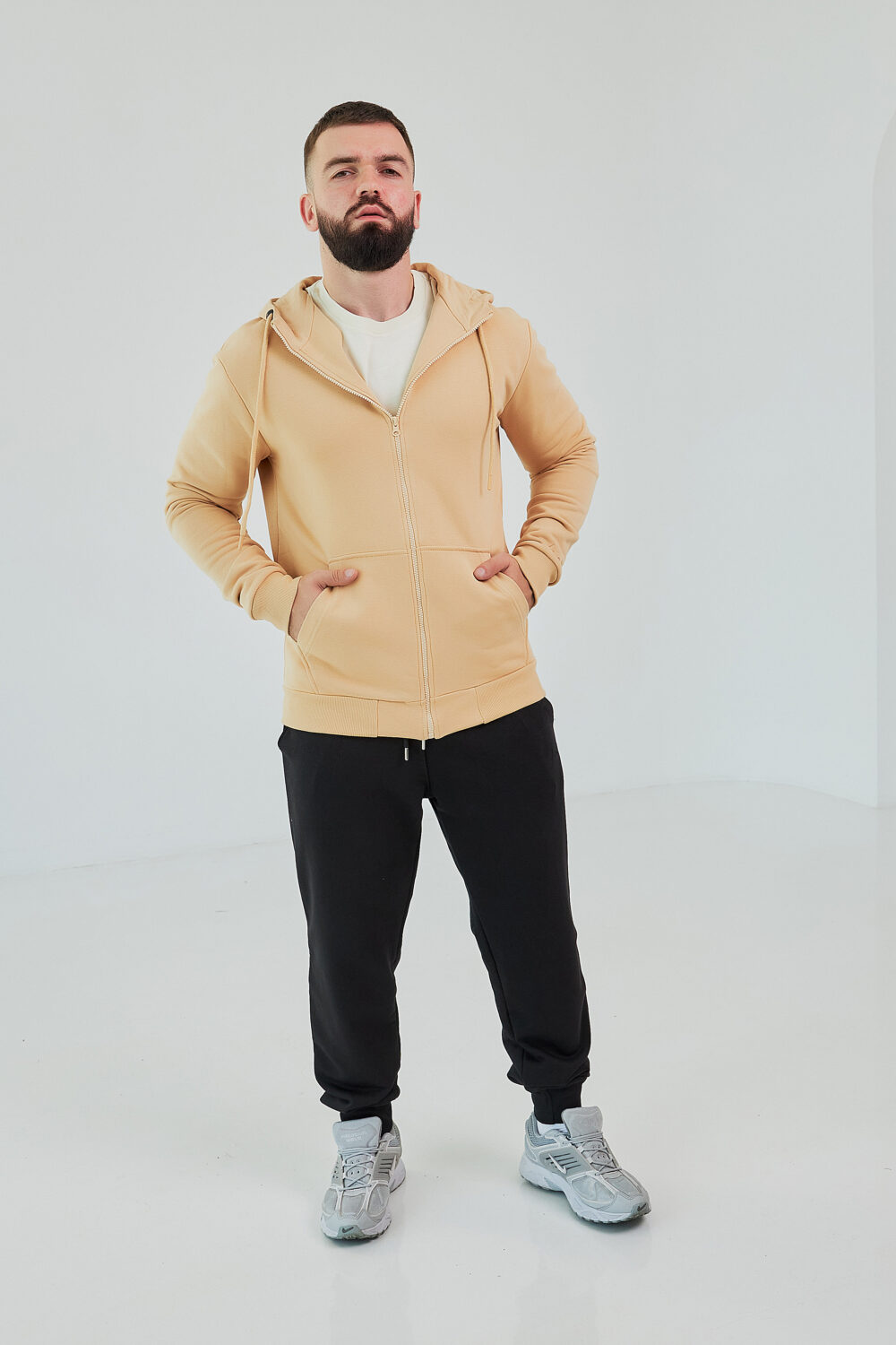 Чоловіче зіп худі на блискавці з м’якого трикотажу