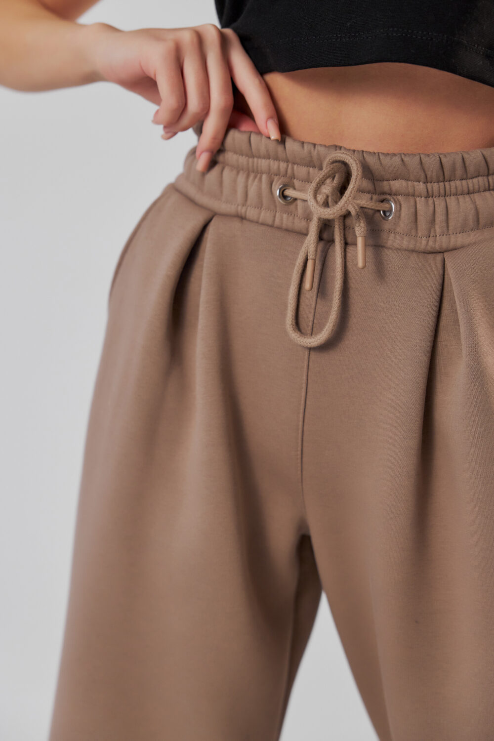 Жіночі штани палаццо на резинці з начосом теплі та вільні