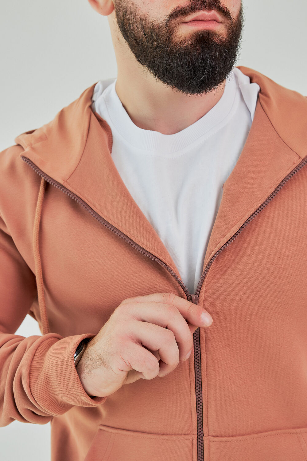 Чоловіче зіп худі на блискавці з м’якого трикотажу