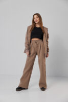 Жіночі штани палаццо на резинці з начосом теплі та вільні