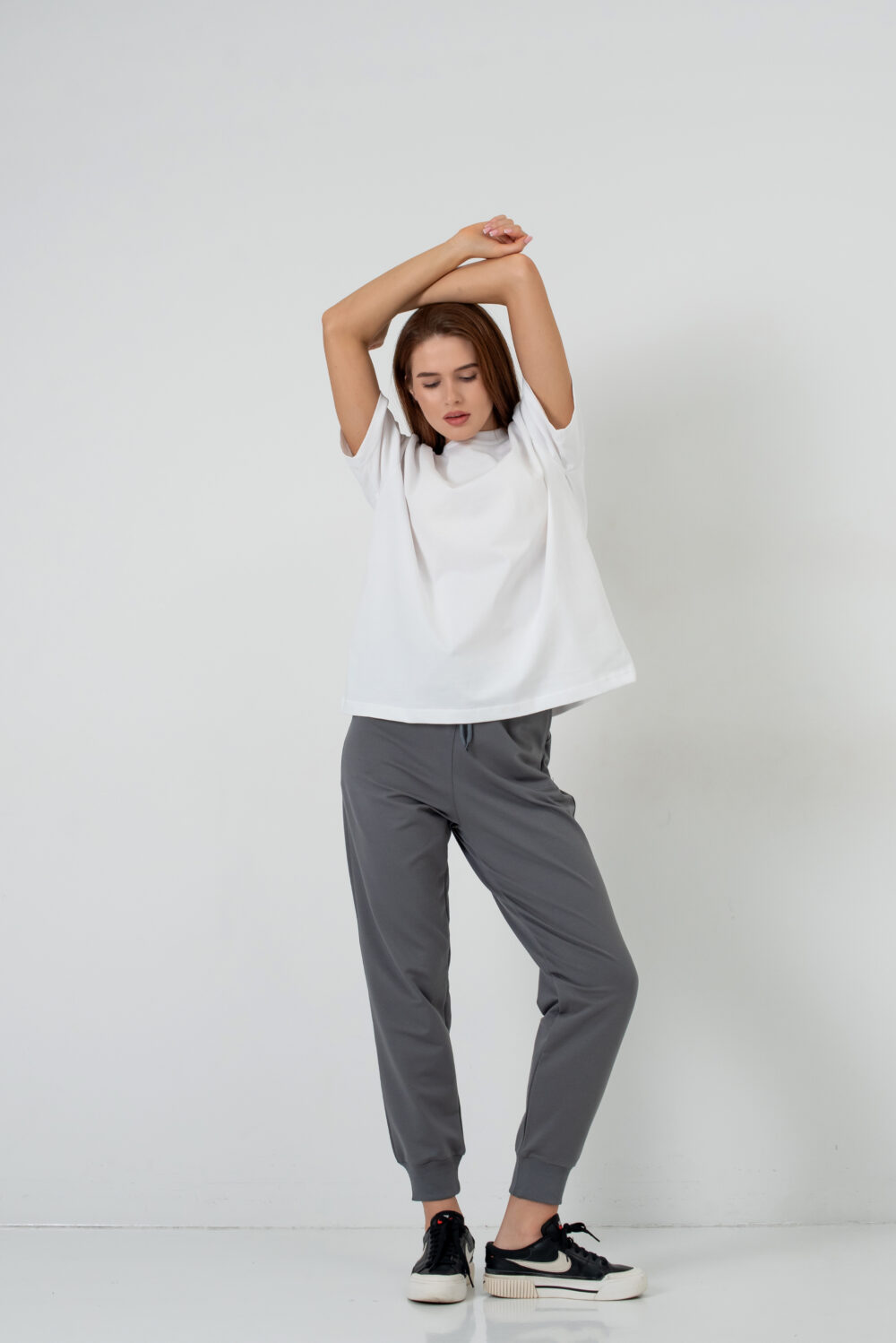 Жіночі штани спортивні базові з високою посадкою