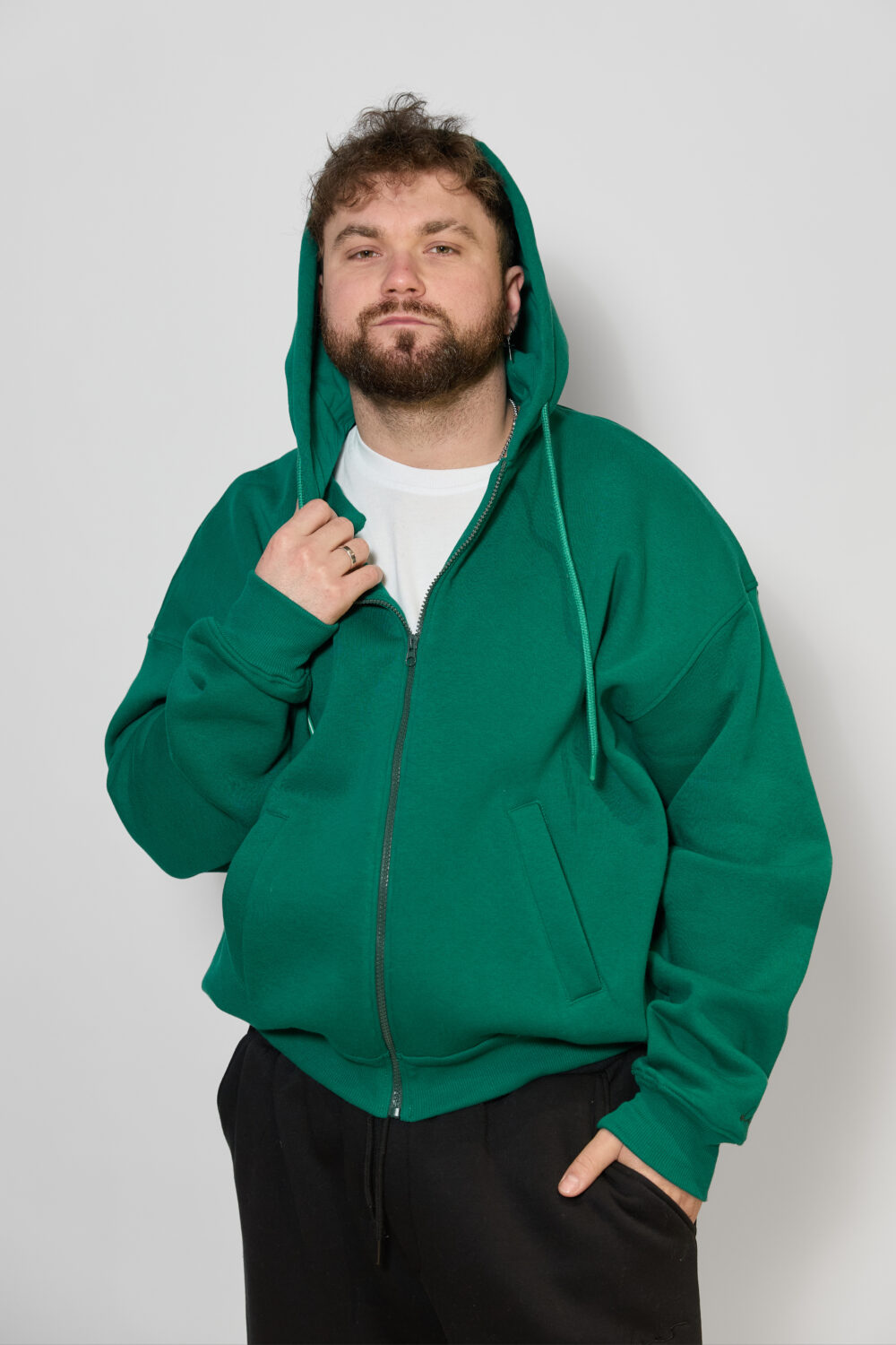 Чоловіче худі з капюшоном — тепле, щільне, oversize стиль