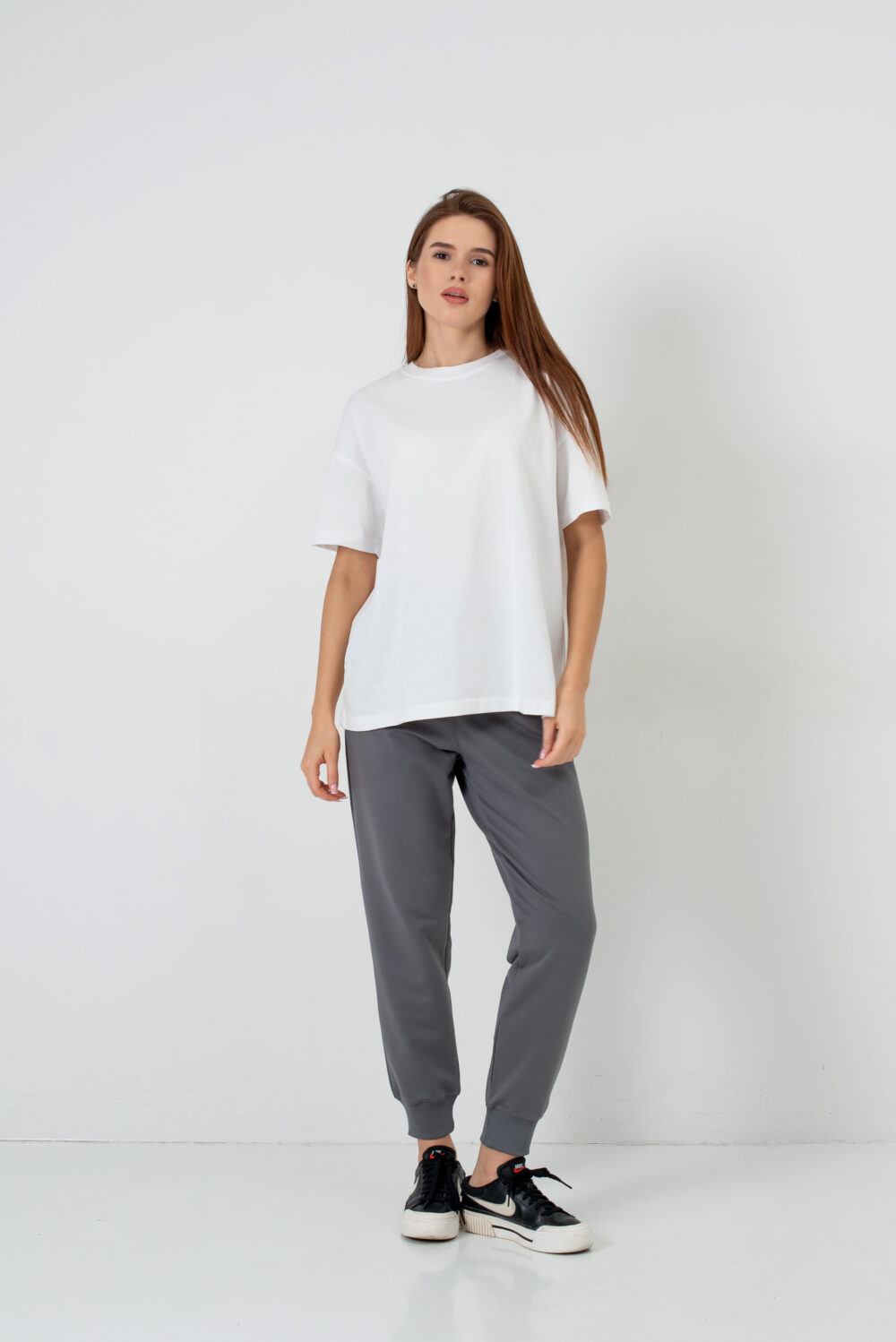 Жіночі штани спортивні базові з високою посадкою