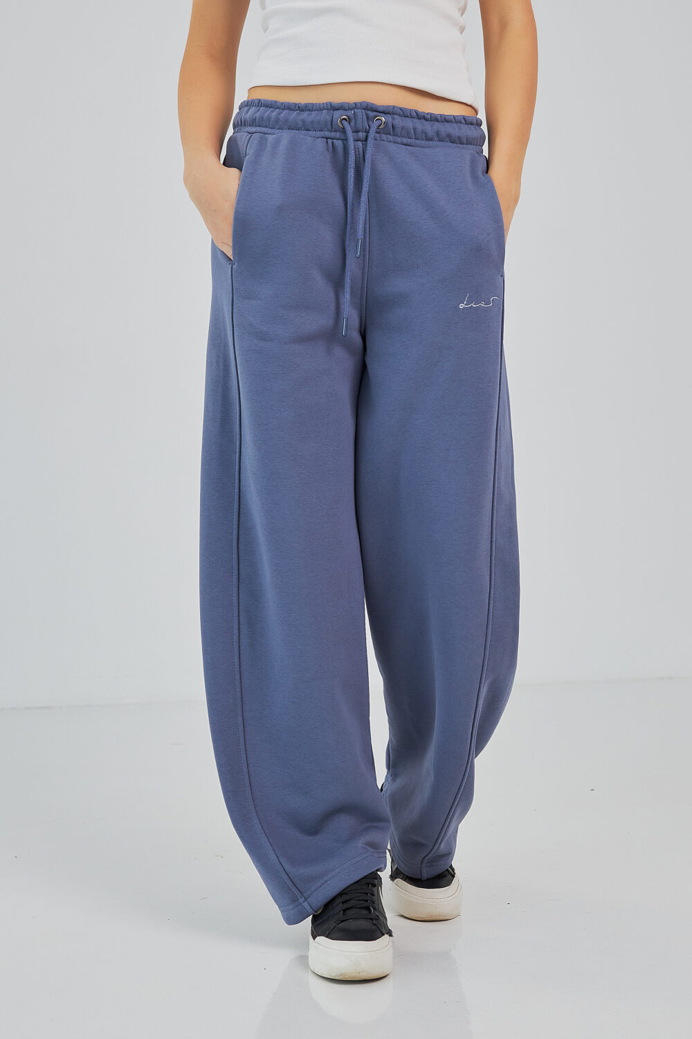 Штани жіночі baggy oversize з високою посадкою та кишенями