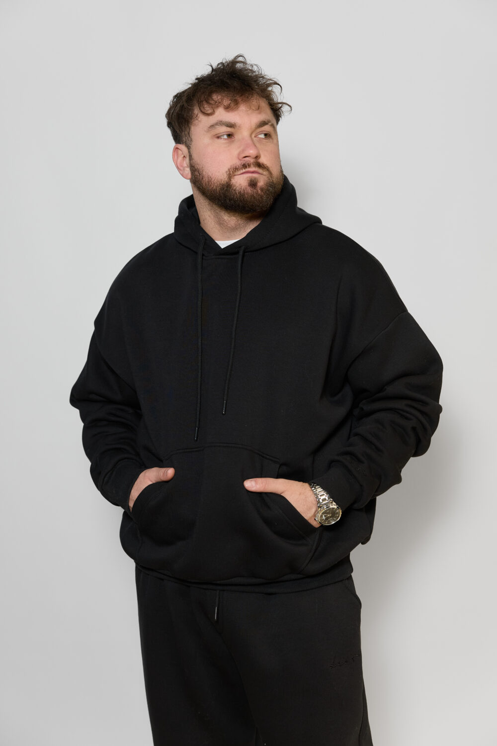 Чоловіче худі з капюшоном — тепле, щільне, oversize стиль