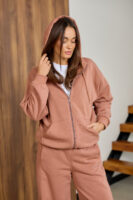 Жіноча кофта на замку з капюшоном оверсайз на блискавці