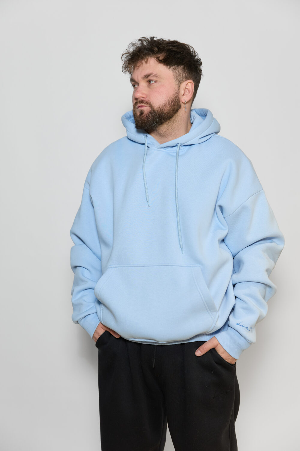 Чоловіче худі з капюшоном — тепле, щільне, oversize стиль