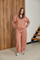 Жіноча кофта на замку з капюшоном оверсайз на блискавці