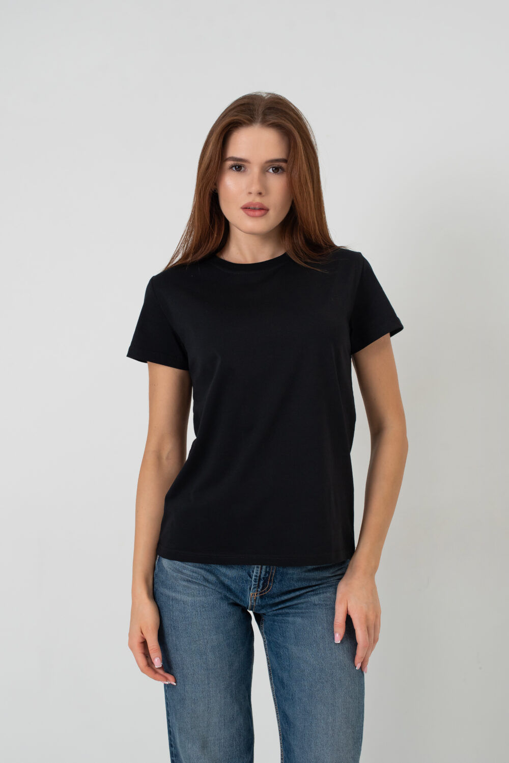 Жіноча футболка класична базова бавовняна повсякденна комфортна
