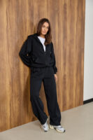 Жіноча кофта на замку з капюшоном оверсайз на блискавці