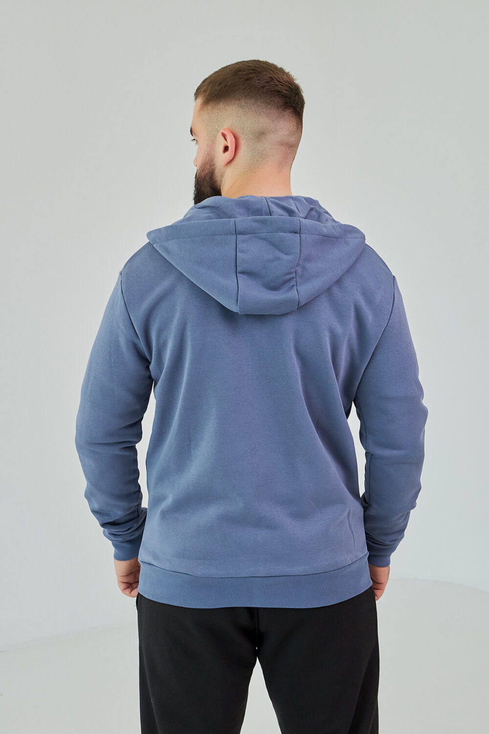 Чоловіче зіп худі на блискавці з м’якого трикотажу