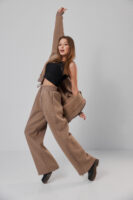 Жіночі штани палаццо на резинці з начосом теплі та вільні