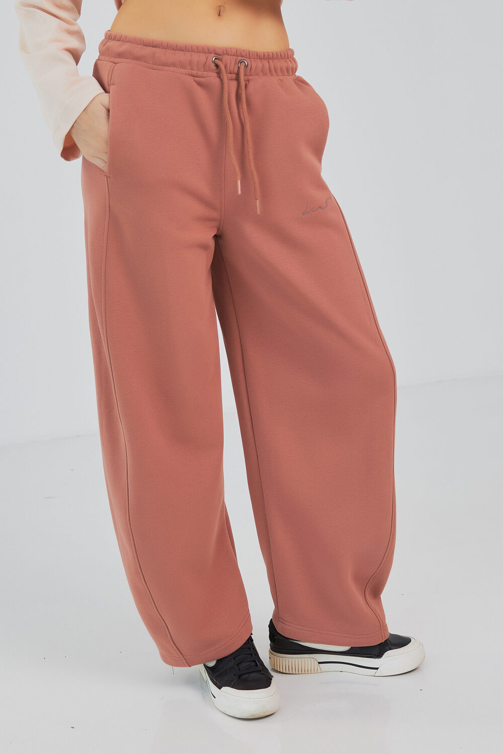 Штани жіночі baggy oversize з високою посадкою та кишенями