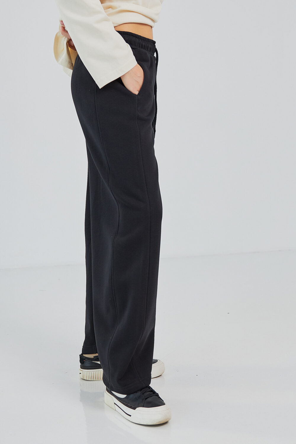 Штани жіночі baggy oversize з високою посадкою та кишенями