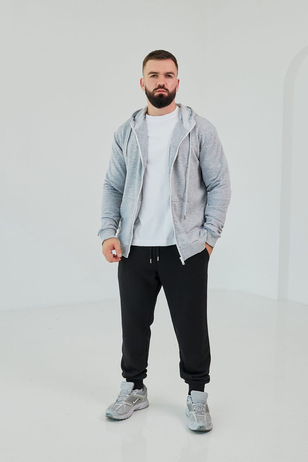 Чоловіче зіп худі на блискавці з м’якого трикотажу