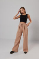 Жіночі штани палаццо на резинці з начосом теплі та вільні