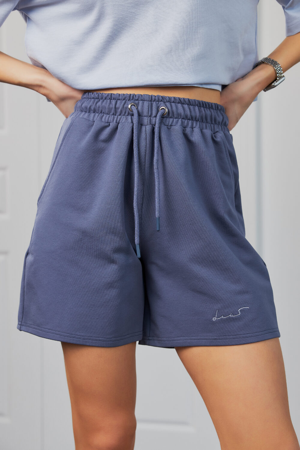 Жіночі шорти вільного крою спортивні повсякденні на резинці